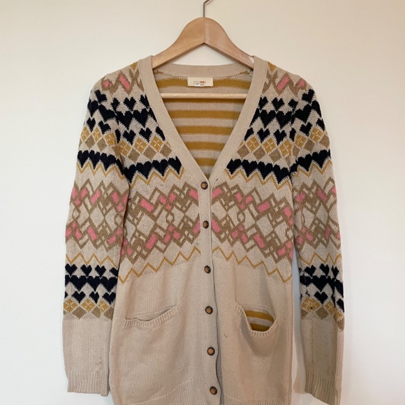 Anthropologie Multicolor Patterned Cardigan - Picture 2 of 3